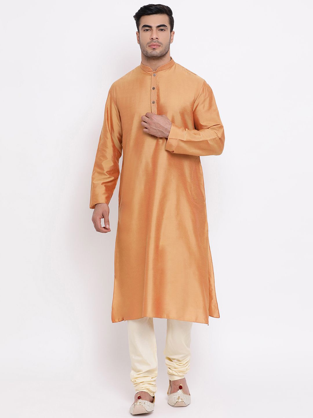 

ZOIS Men Thread Work Kurta, Gold