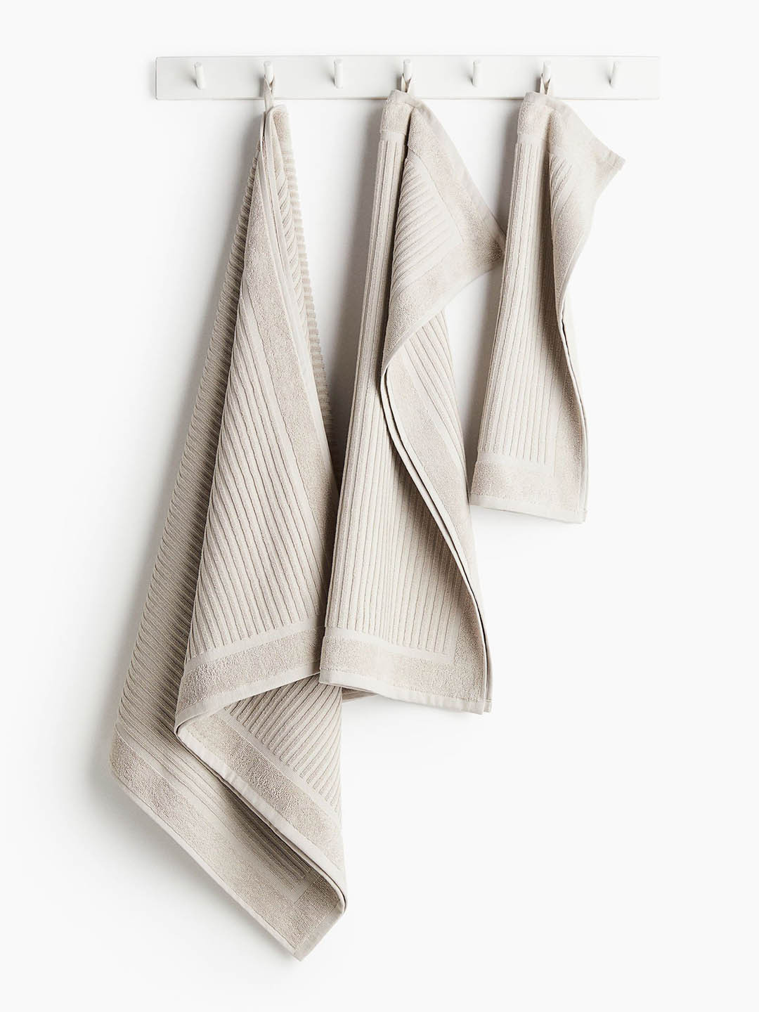 

H&M Beige Cotton Terry Bath Towels