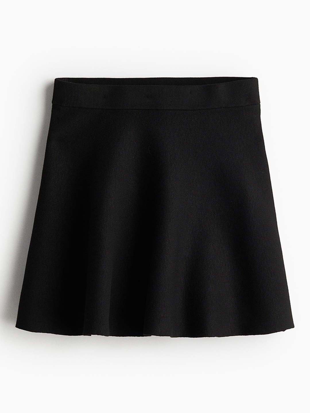 

H&M Flared Knitted Skirts, Black