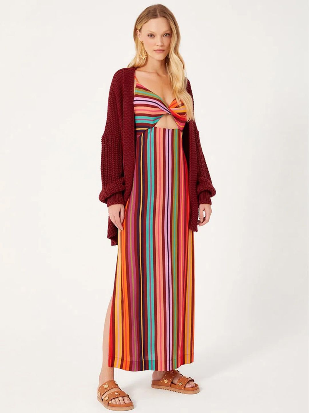 

TANDUL Striped Maxi Dress, Multi