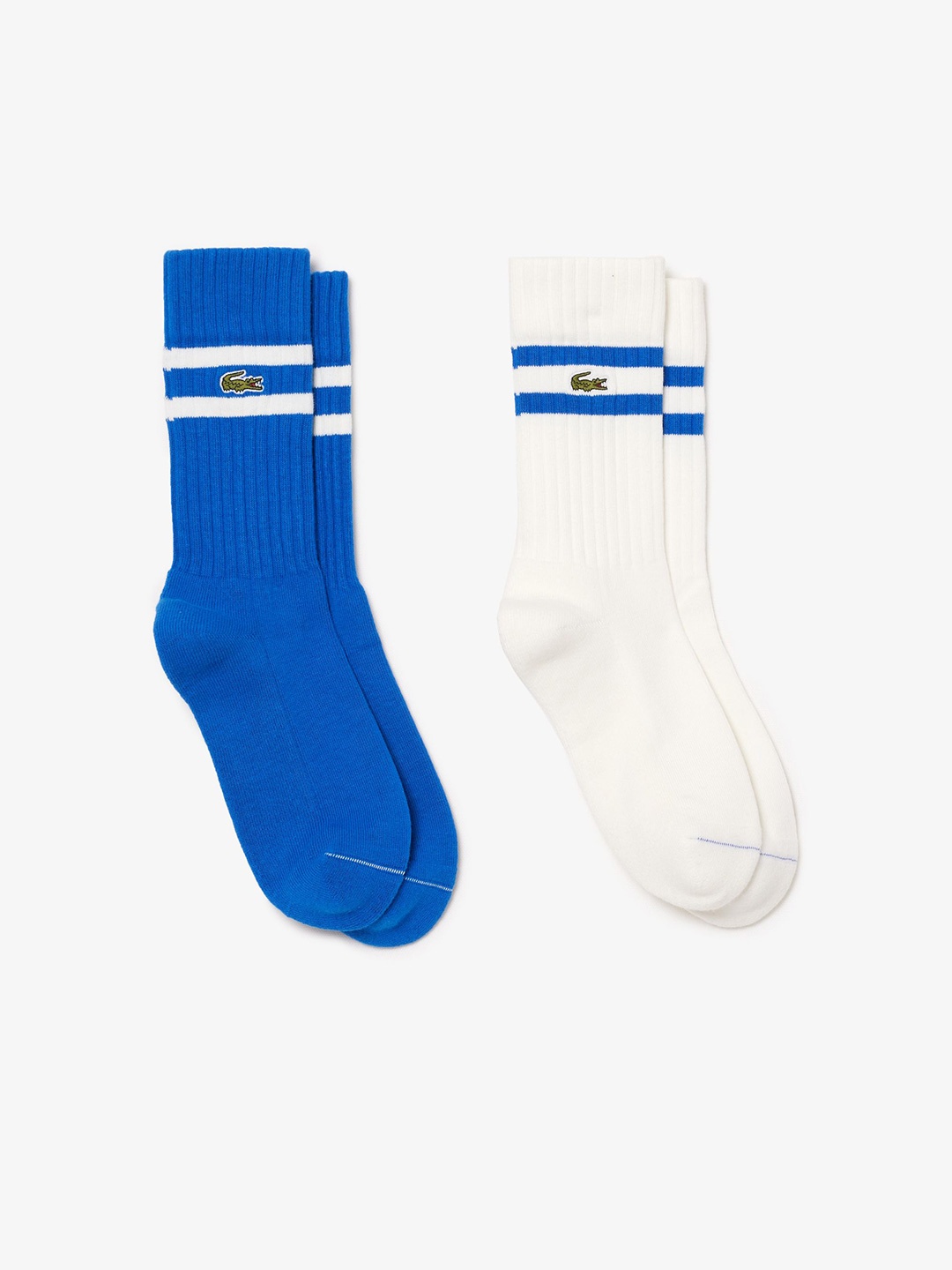 

Lacoste Men Pack Of 2 Color-Block Cotton Ankle-Length Socks, Blue