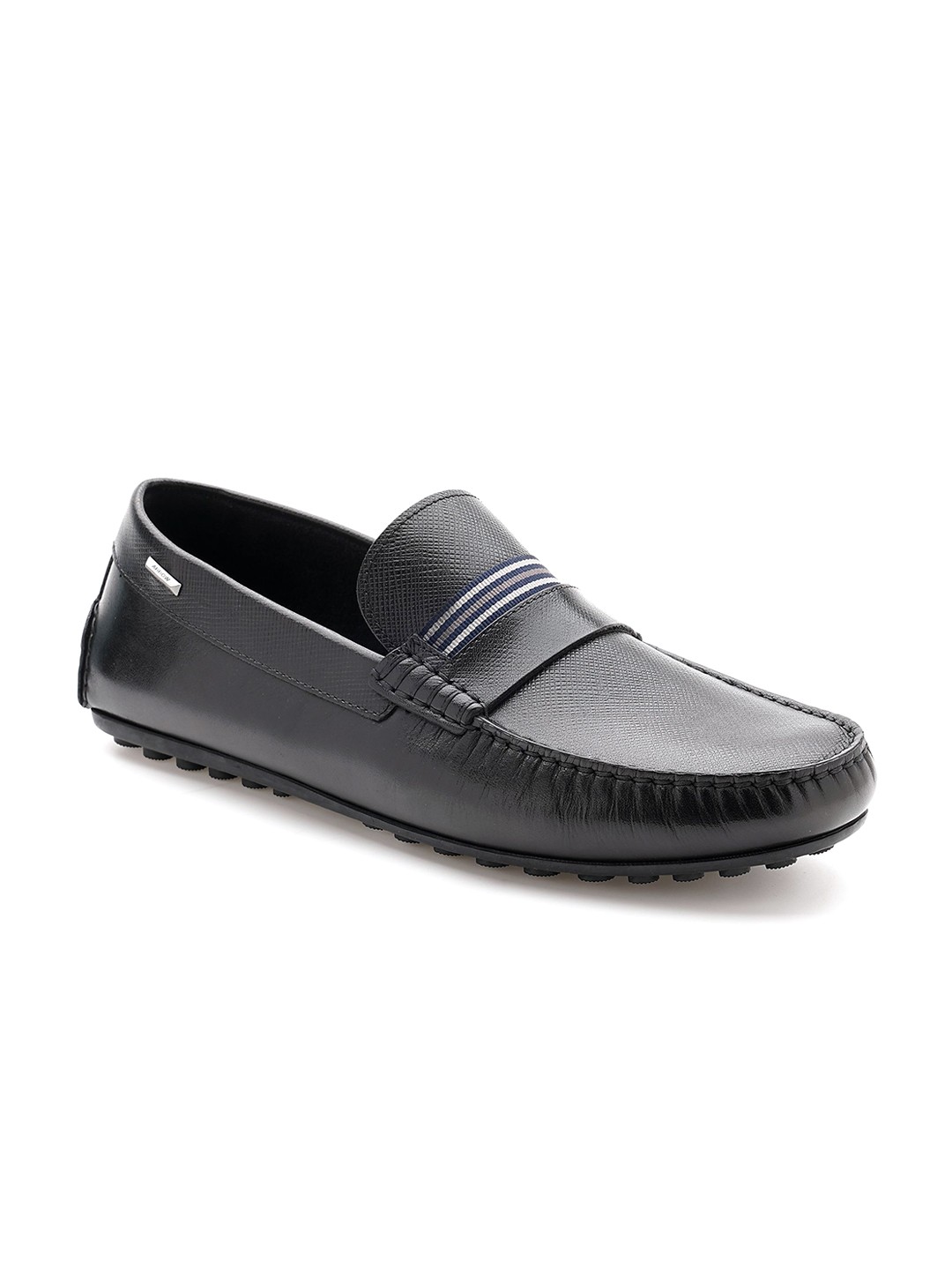 

Arrow Men Solid Leather Slip On Round Toe Loafers, Black