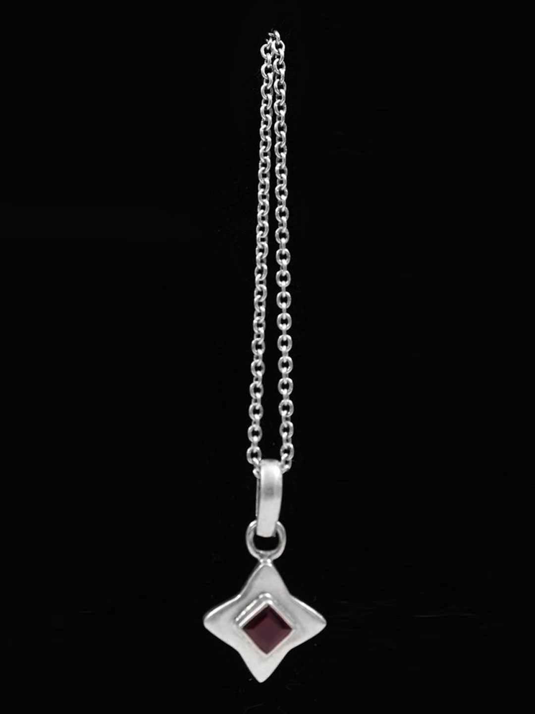 

Exotic India Faceted Garnet Gemstone Sterling Silver Small Pendant