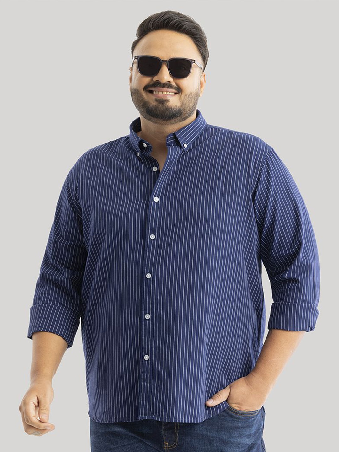 

Snitch Men Plus Size Smart Slim Fit Opaque Formal Shirt, Blue