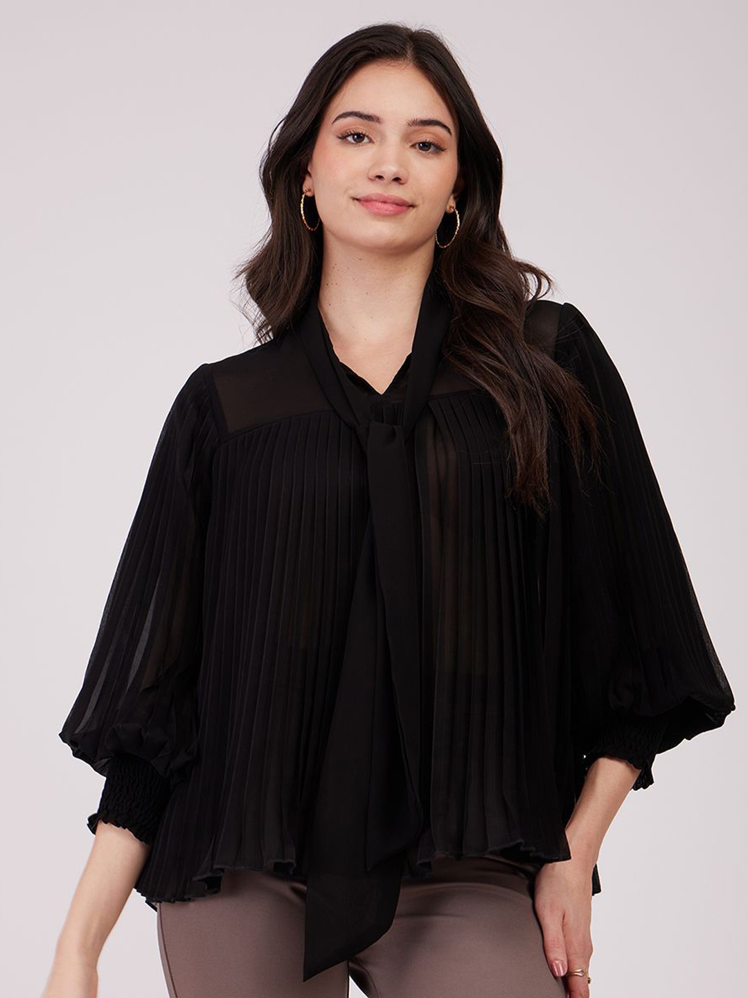 

FableStreet Kimono Sleeve Boxy Top, Black