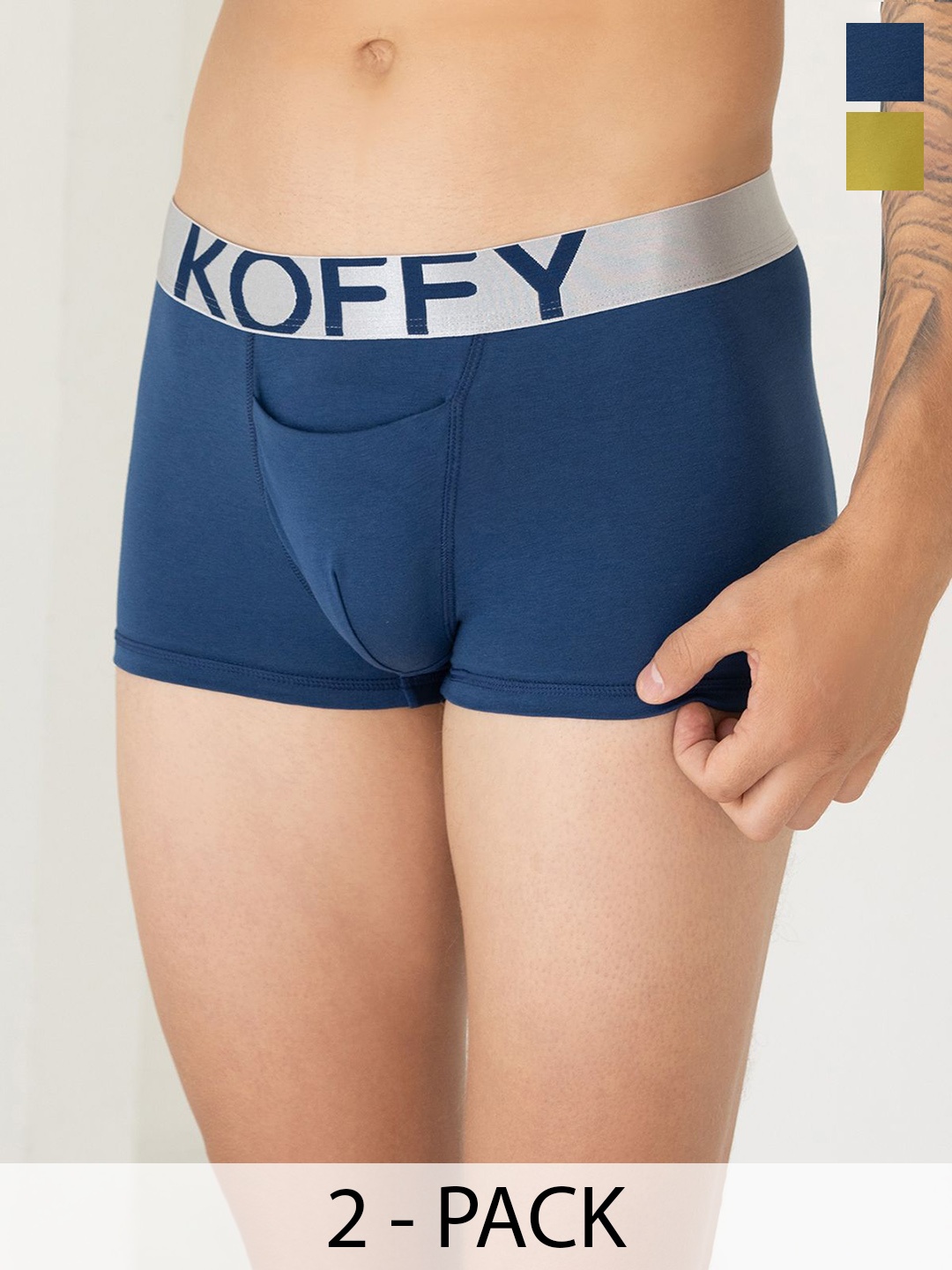 

KOFFY Pack Of 2 Breathability Trunks-KOFFY_KI24_AFBU_MTGN_2PC, Blue