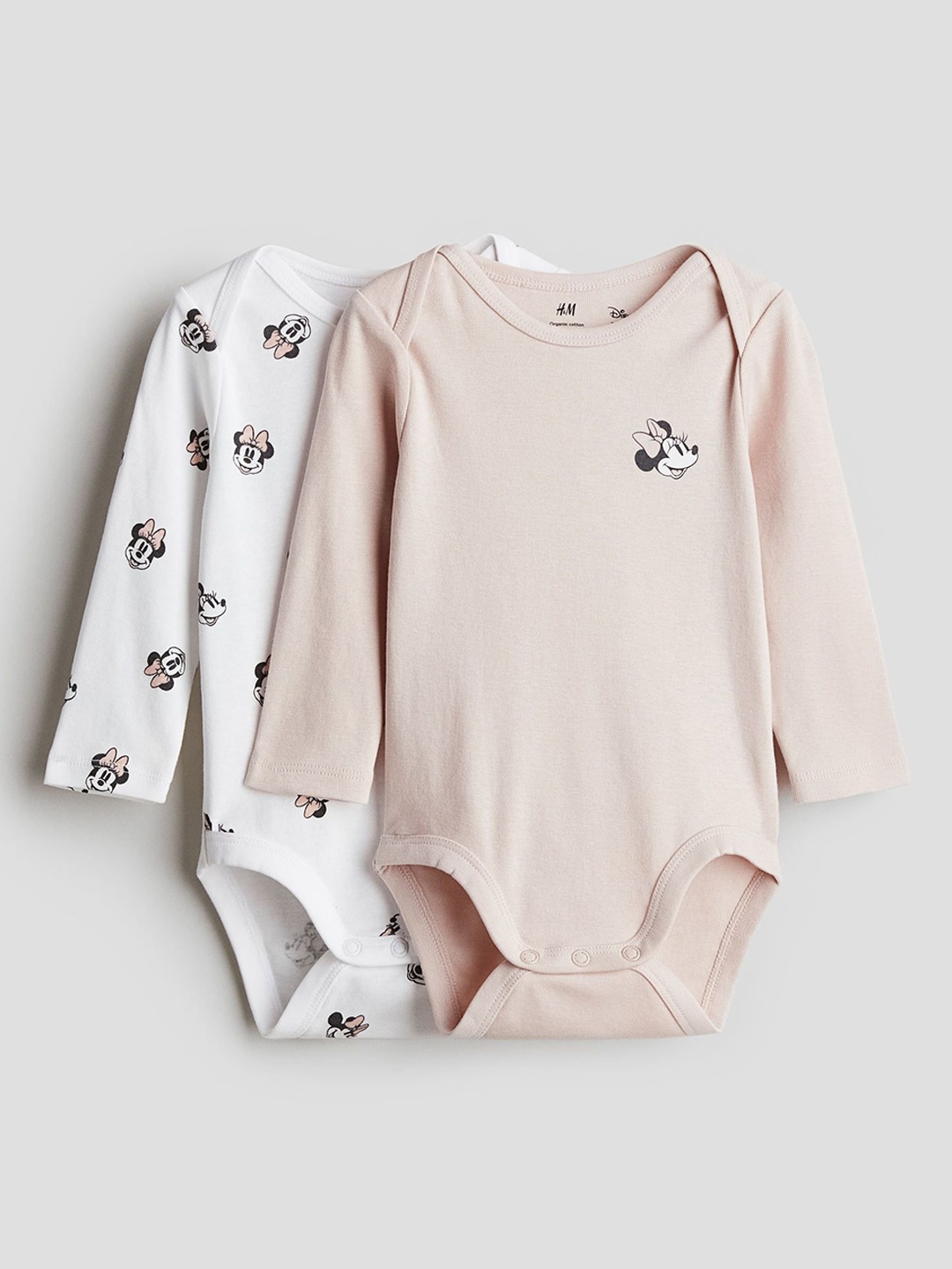 

H&M Boys 2-Pack Long-Sleeved Bodysuits, Pink
