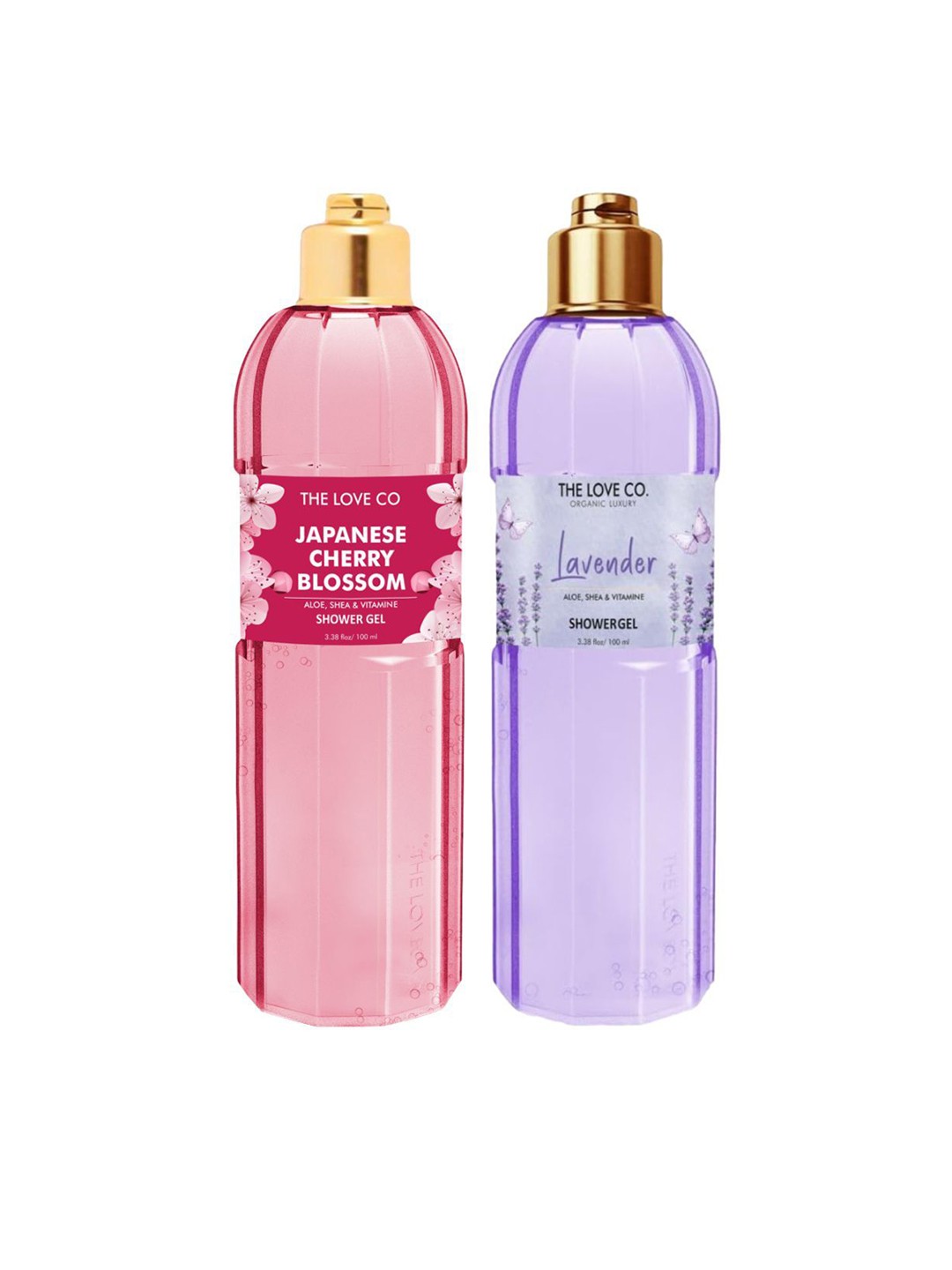 

The Love Co Set of Japanese Cherry Blossom & Lavender Body Wash Shower Gel- 100ml Each, Pink
