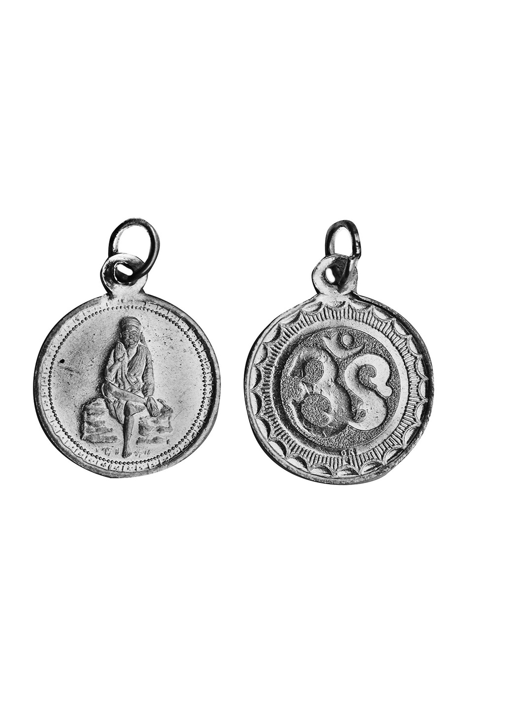 

Exotic India Shridi Sai Baba with OM (AUM) on Reverse Sterling Silver Pendant