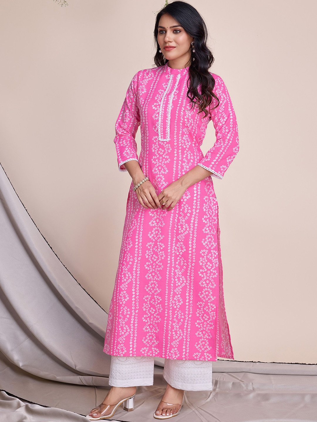 

MOJILAA Women Printed Indie Prints Kurta, Pink