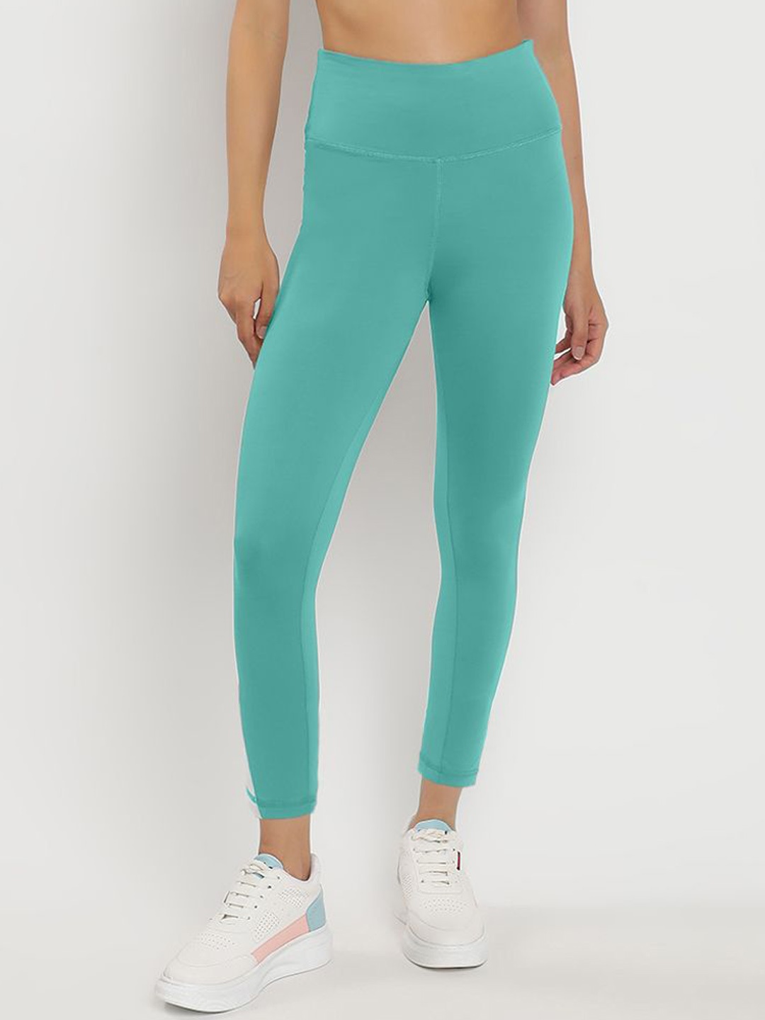 

Wearjukebox Women Dry-Fit Ankle-Length Gym Tights, Blue