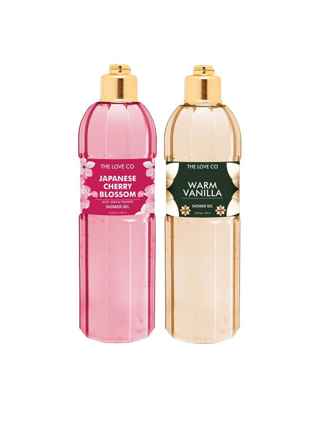 

The Love Co Japanese Set of Cherry Blossom & Warm Vanilla Body Wash Shower Gel-100ml Each, Pink