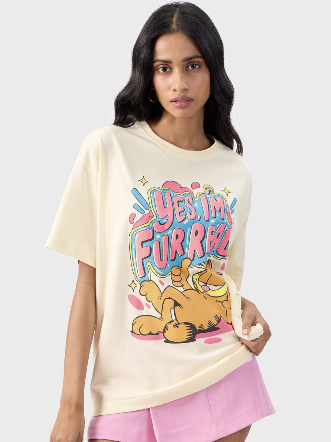 

The Souled Store Women Garfield Printed T-shirt, Off white
