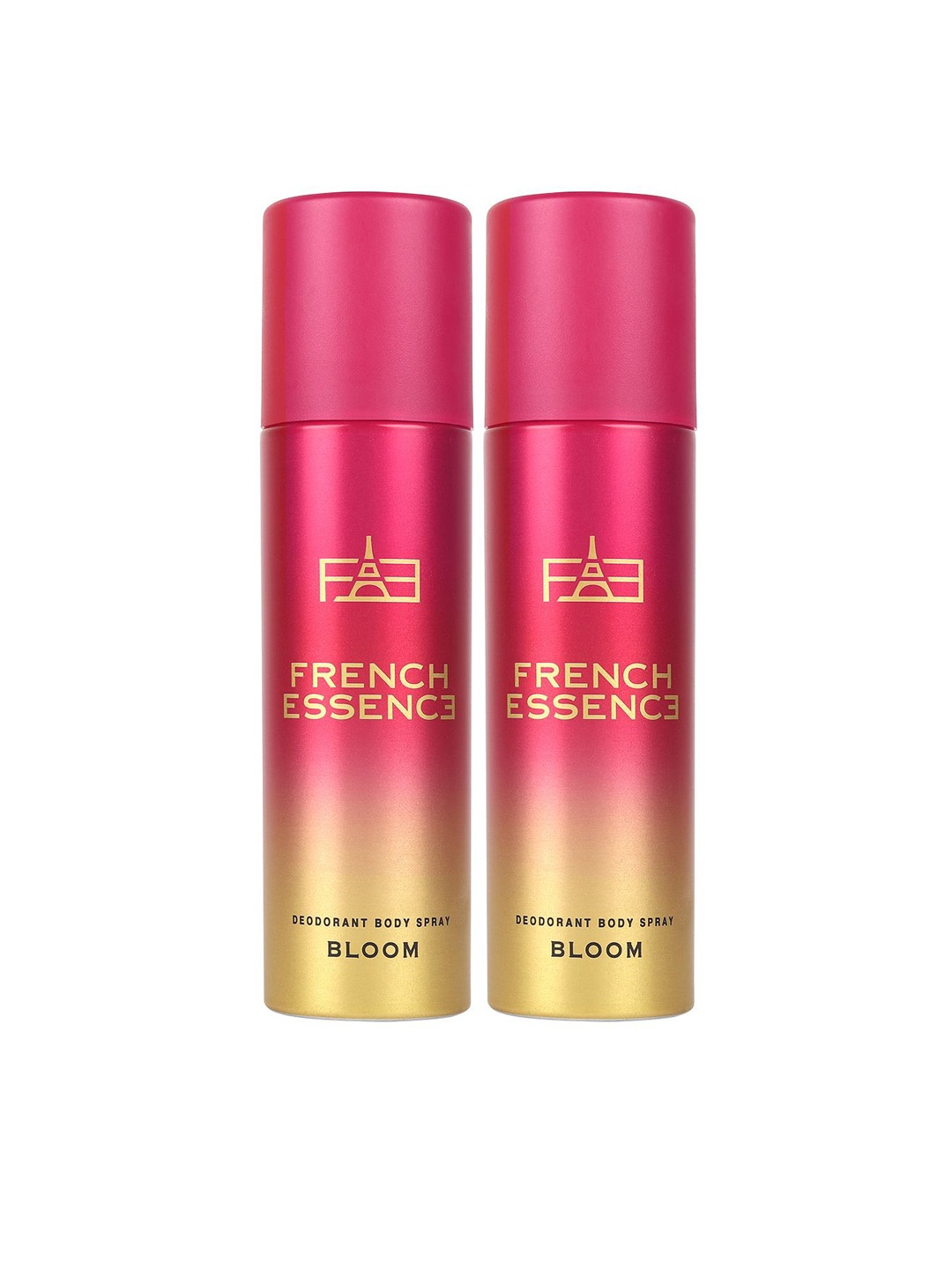 

FRENCH ESSENCE Women Set of 2 Bloom Long Lasting Deodorant Body Spray - 150 ml each, Pink