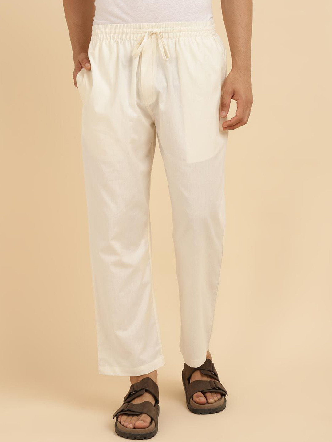 

Fabindia Natural Cotton Woven Pyjamas, Cream