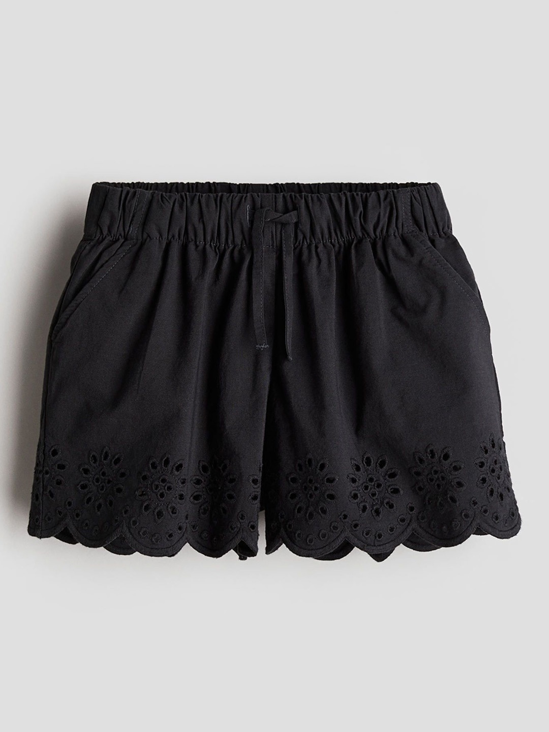 

H&M Girls Broderie anglaise shorts, Grey