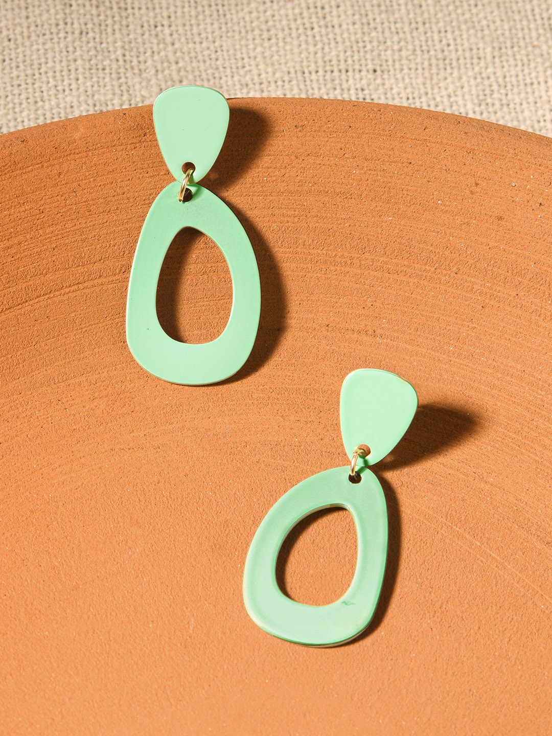 

Accessorize Circular Drop Earrings, Green