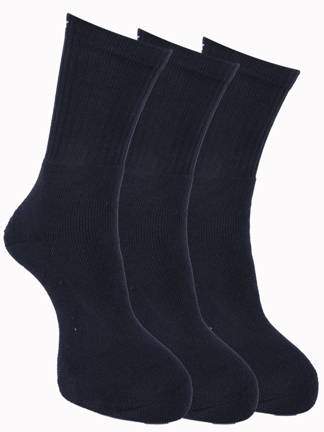 

Force NXT Men Pack Of 3 Cotton Calf -Length Socks, Navy blue