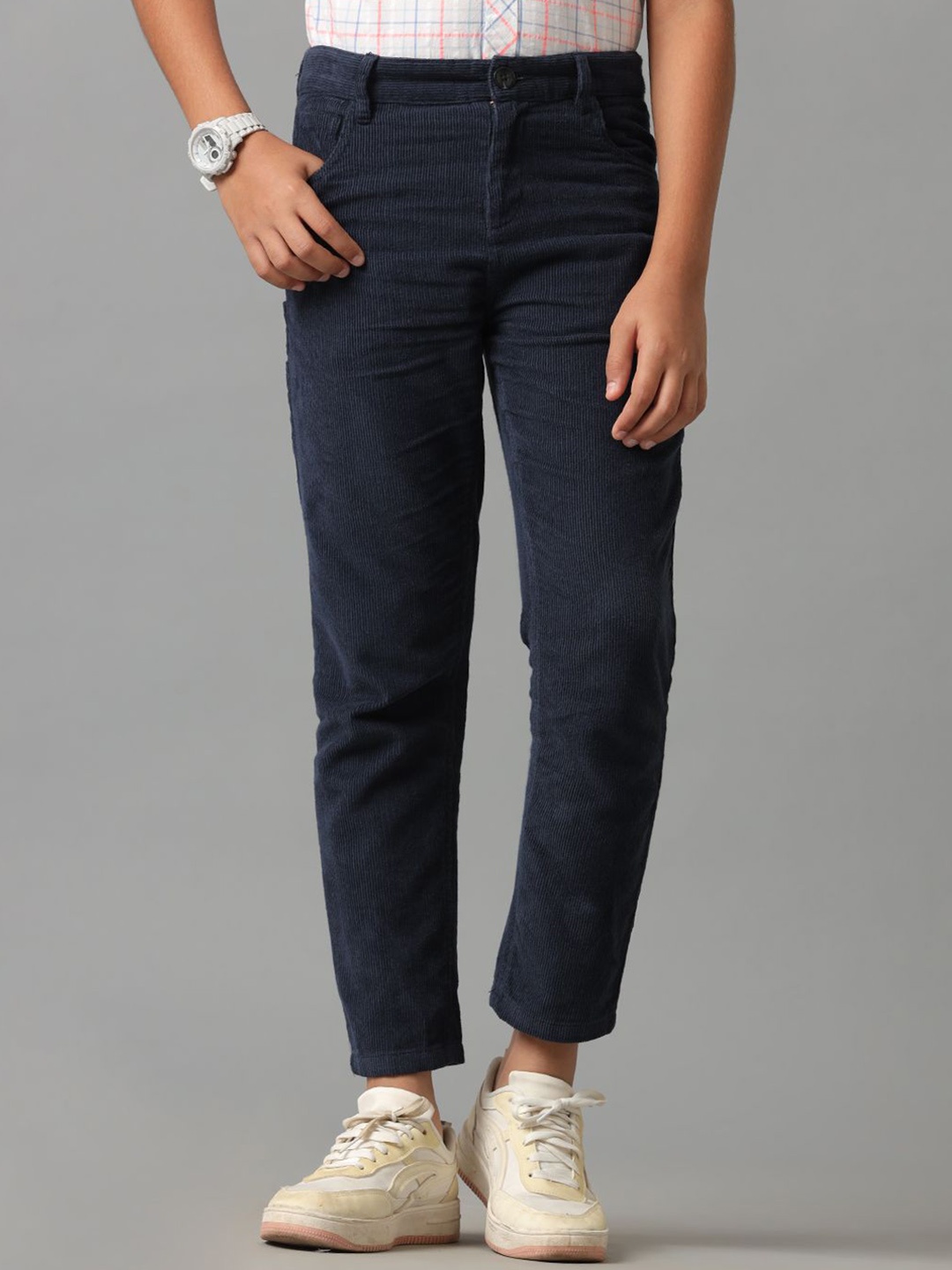 

UNDER FOURTEEN ONLY Boys Corduroy Chinos Trousers, Navy blue
