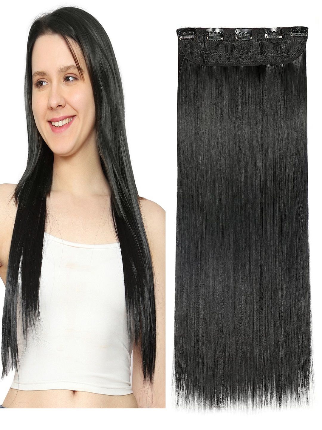 

MoonEyes Synthetic Fibre Straight 22 Inch Hair Extension - Black