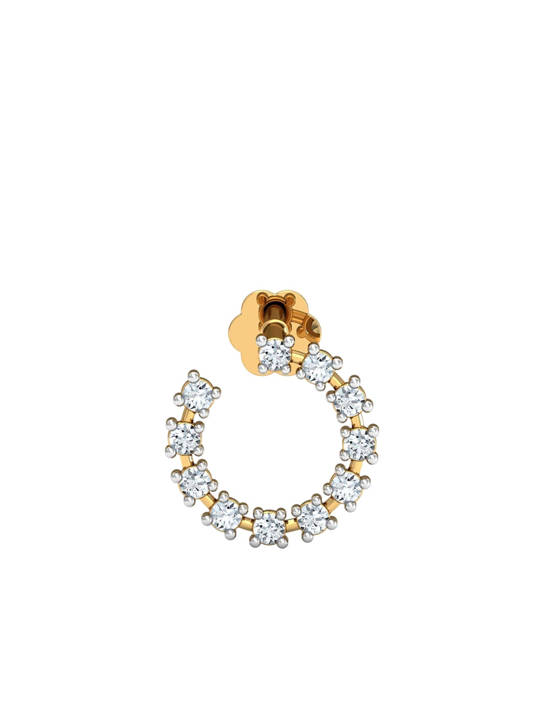 

KUBERBOX 14K Gold Aureole Nosepin With Diamond-Studded-0.55 g