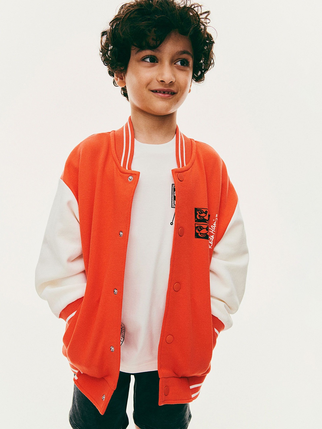 

H&M Boys Oversized Baseball Jacket, Red