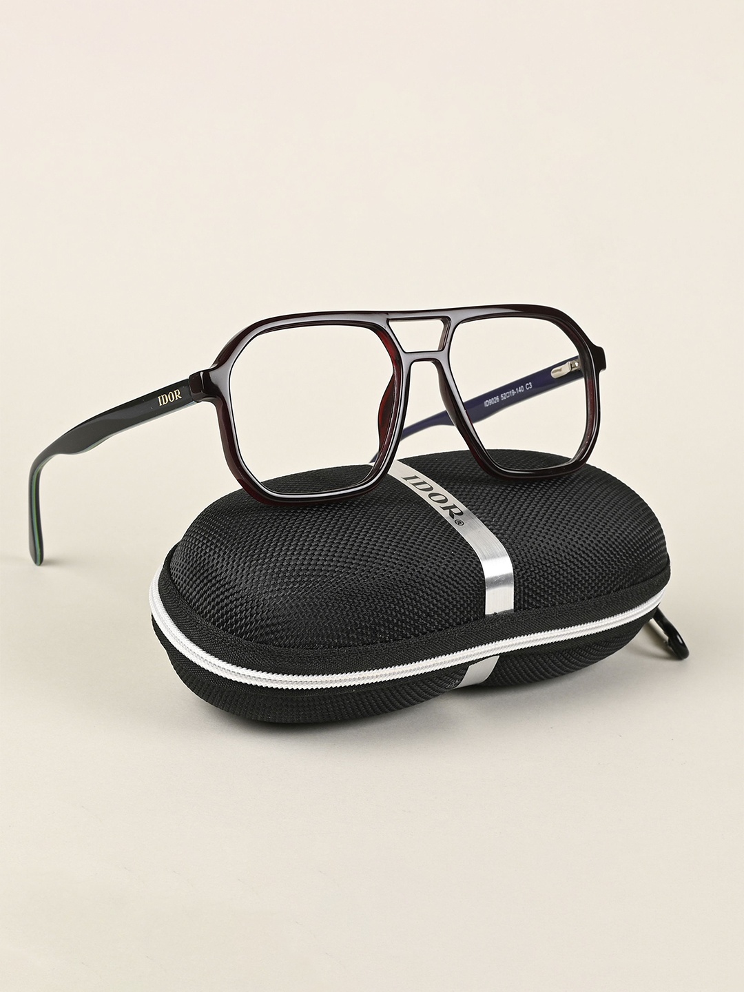 

IDOR Unisex Full Rim Square Frames, Maroon
