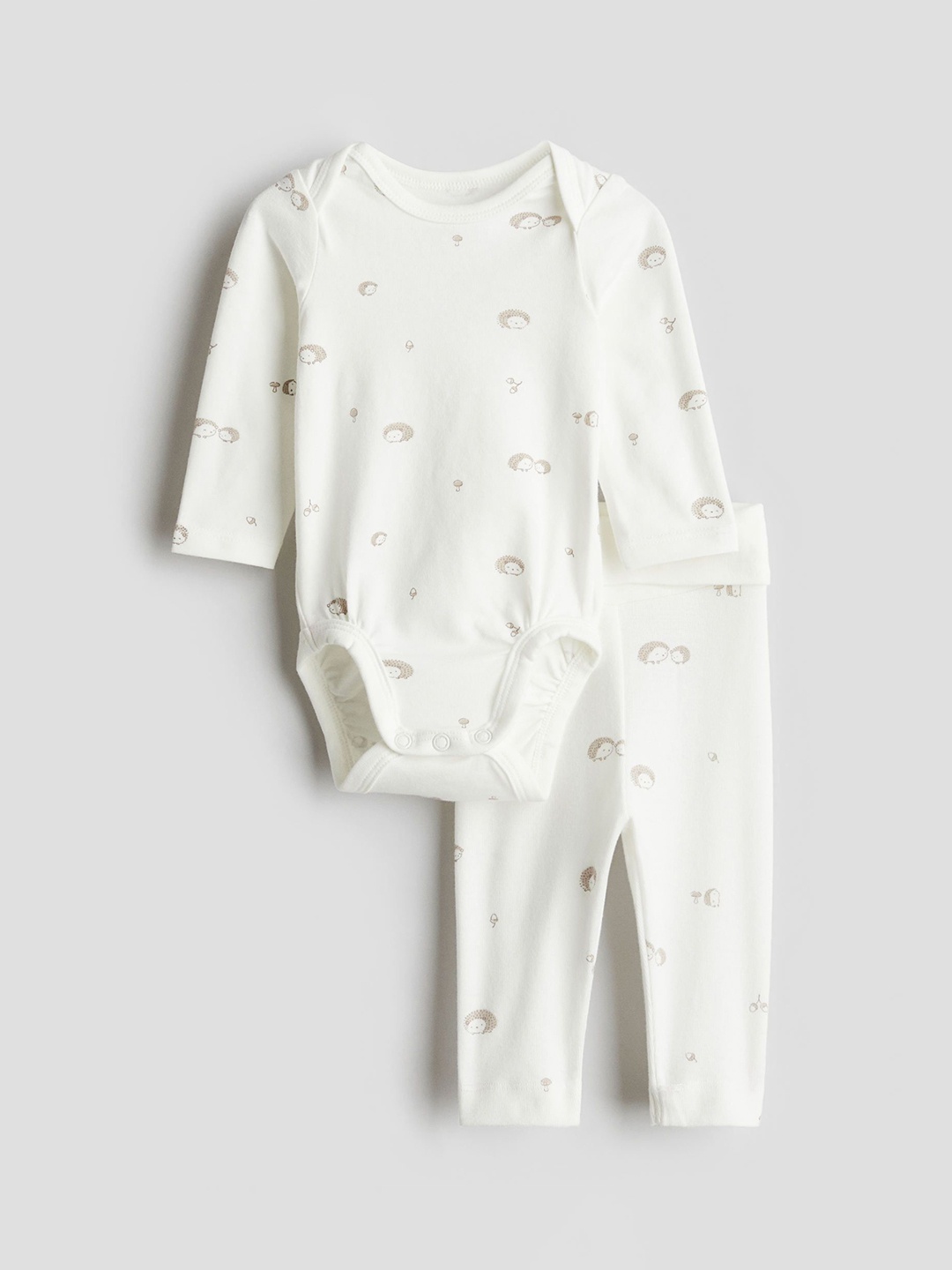 

H&M Infant Boys 2-Pc Printed Cotton Bodysuit, White