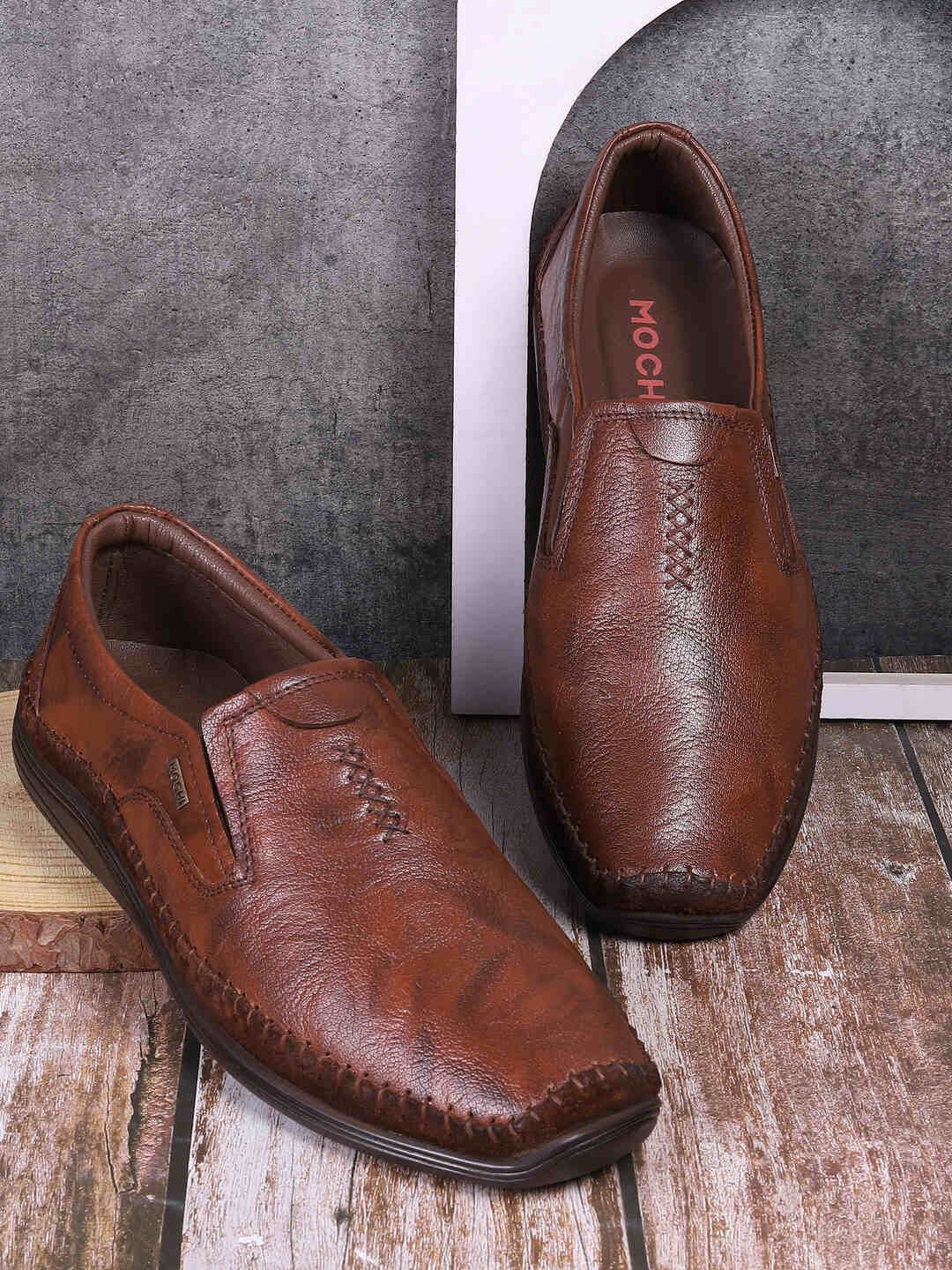 

Mochi Men Leather Loafers, Tan