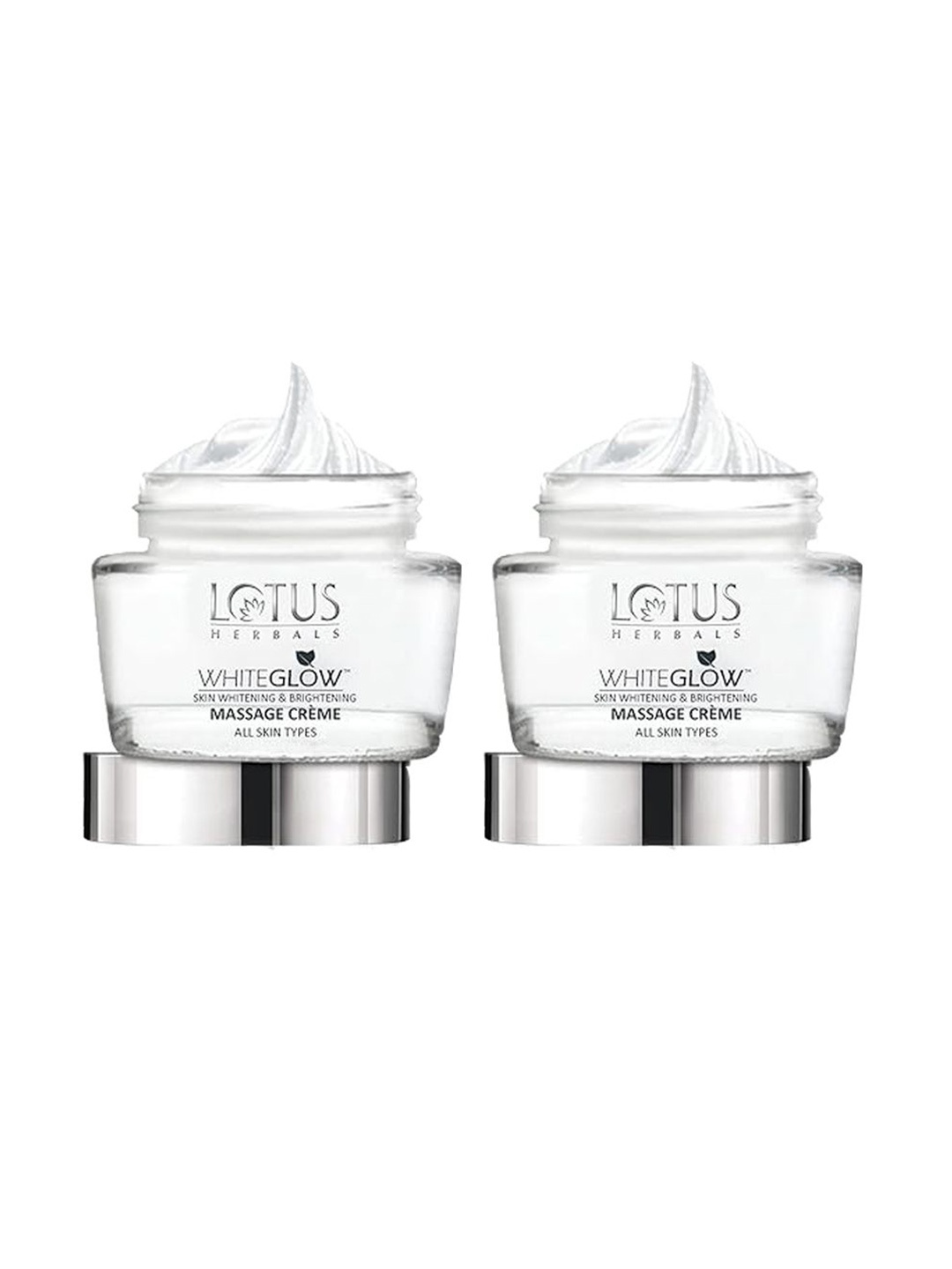 

Lotus Herbals Set Of 2 Whiteglow Skin Whitening & Brightening Massage Cream - 60g Each
