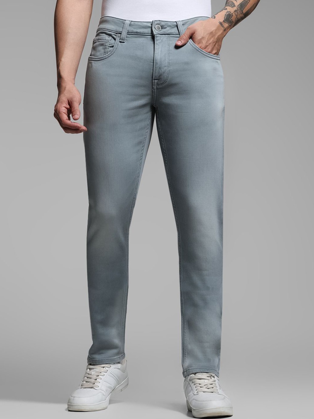 

Jack & Jones Men Slim Fit Low-Rise Heavy Fade Stretchable Jeans, Blue