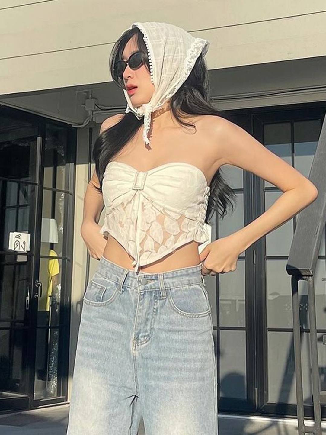 

StyleCast x Revolte Women Print Off-Shoulder Tube Top, White
