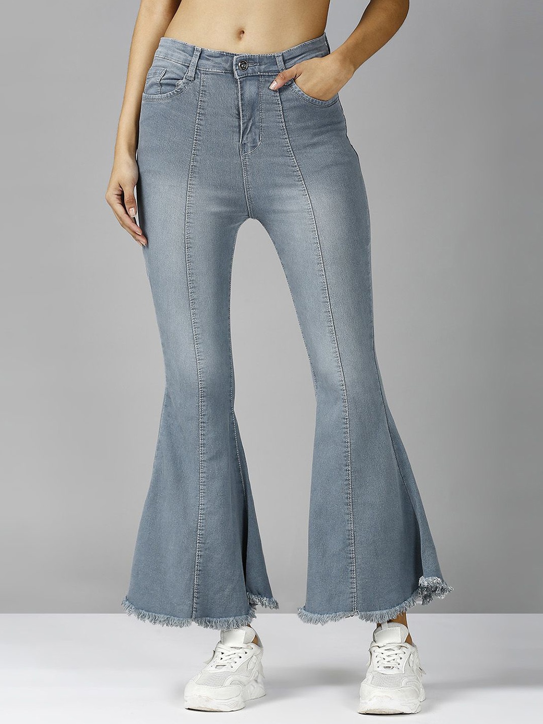 

Blum Denim Women Bootcut Mid-Rise Stretchable Jeans, Grey