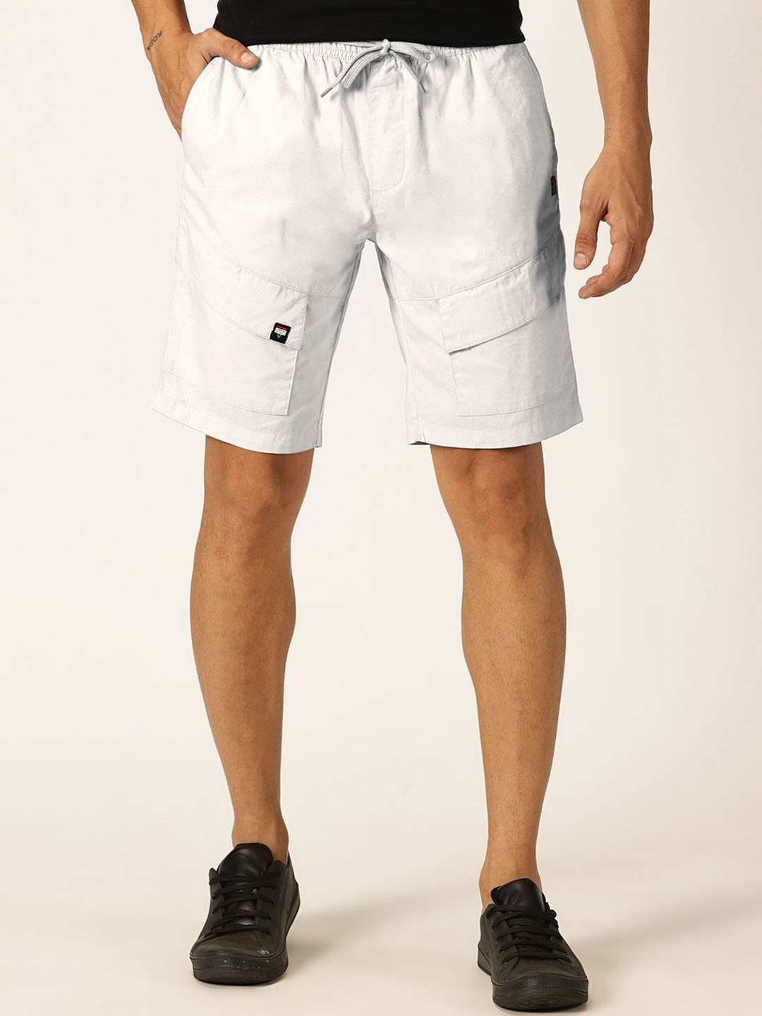 

Thomas Scott Men Mid-Rise Cotton Shorts, White