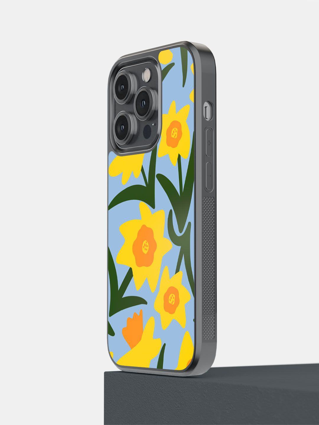 

macmerise Impact Resistant Floral Printed iPhone 14 Pro Back Case Mobile Accessories, Blue
