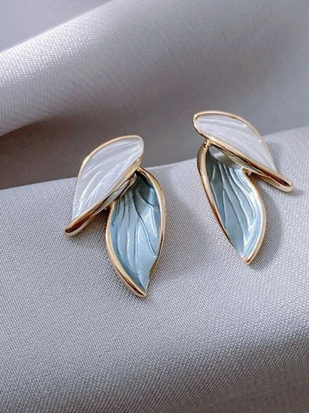 

Xivir Leaf Shaped Studs Earrings, Multi