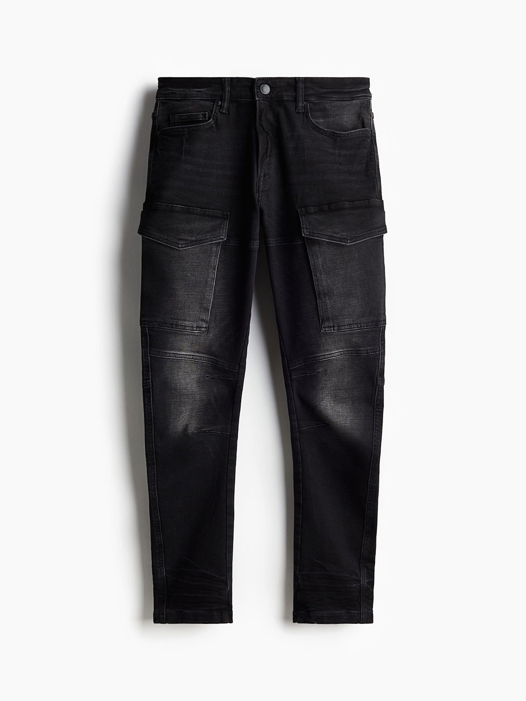 

H&M Slim Cargo Jeans, Black