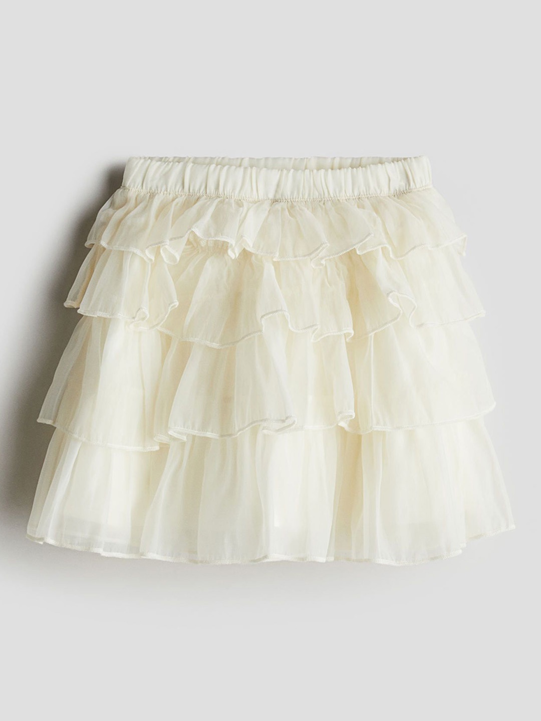 

H&M Girls Flounced Organza Skirt, White