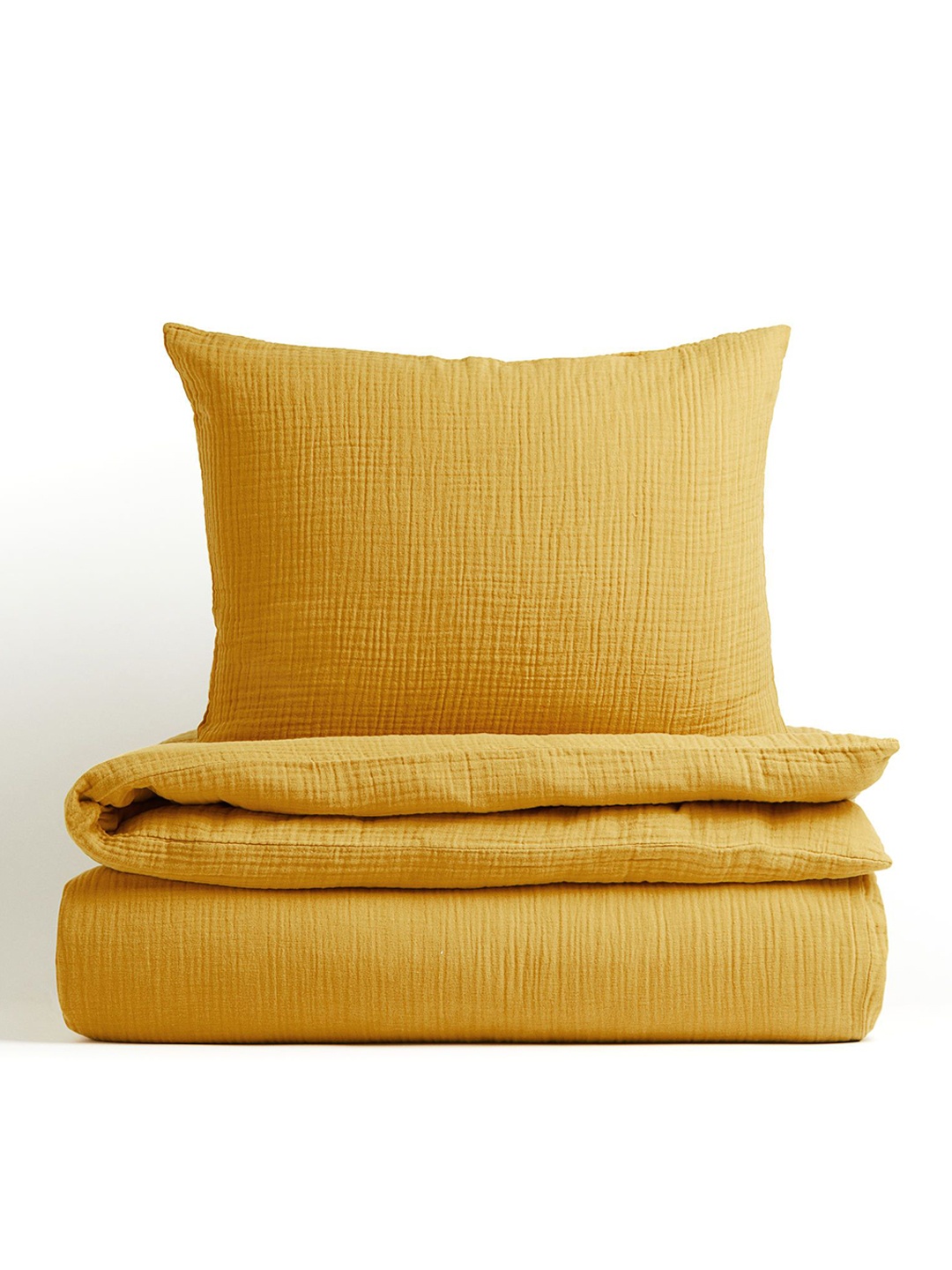 

H&M Yellow Muslin Single Duvet Cover Set