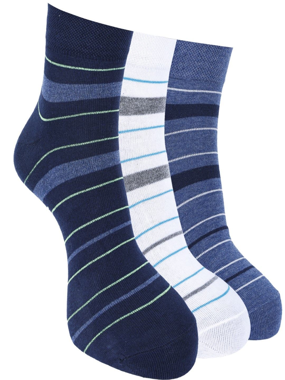 

Force NXT Pack Of 3 Striped Ankle-Length Socks, White