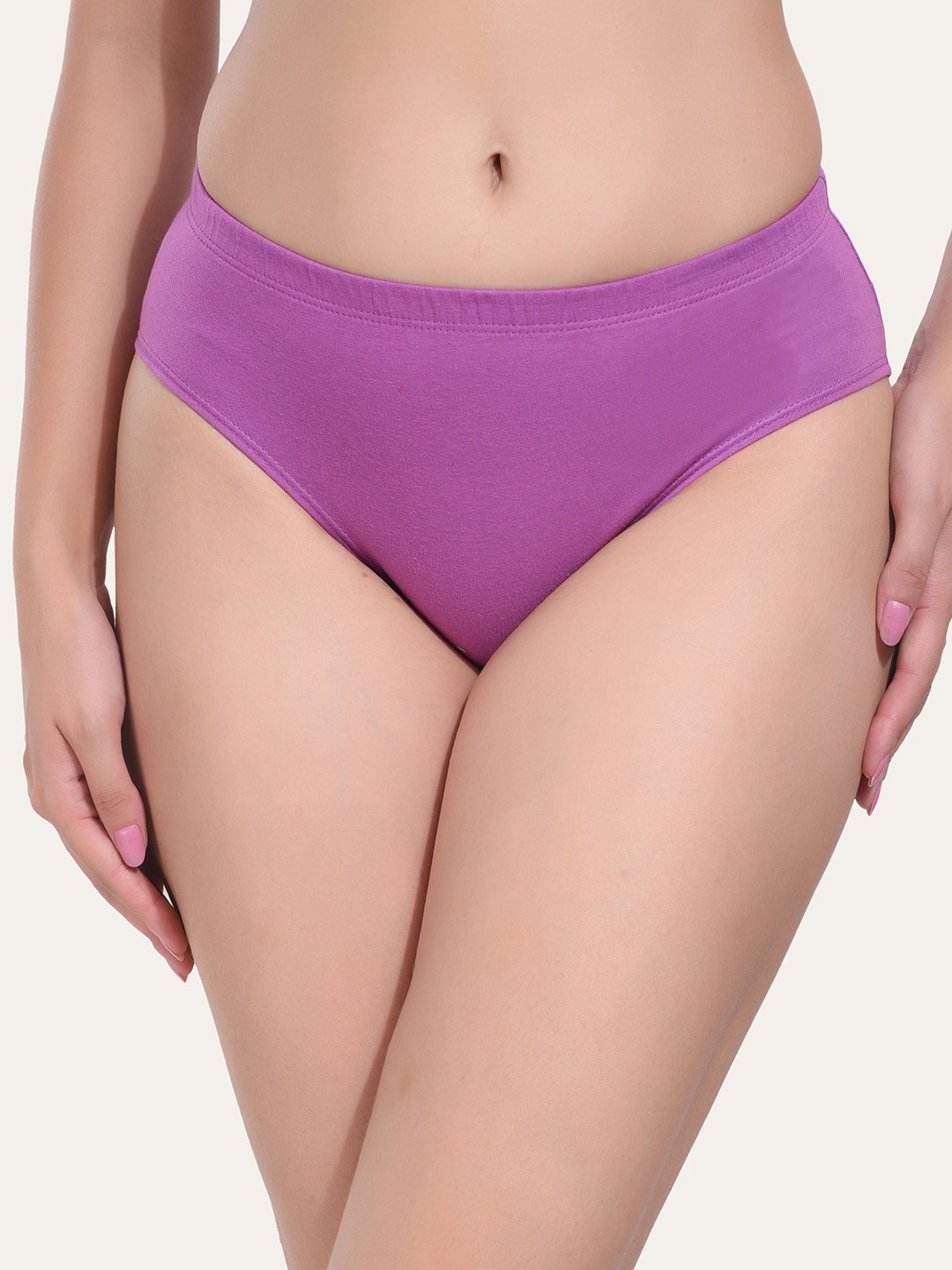 

Bruchi CLUB Somen Solid Pure Cotton Hipster Briefs BC-PN-NIA-PRPL-S, Purple
