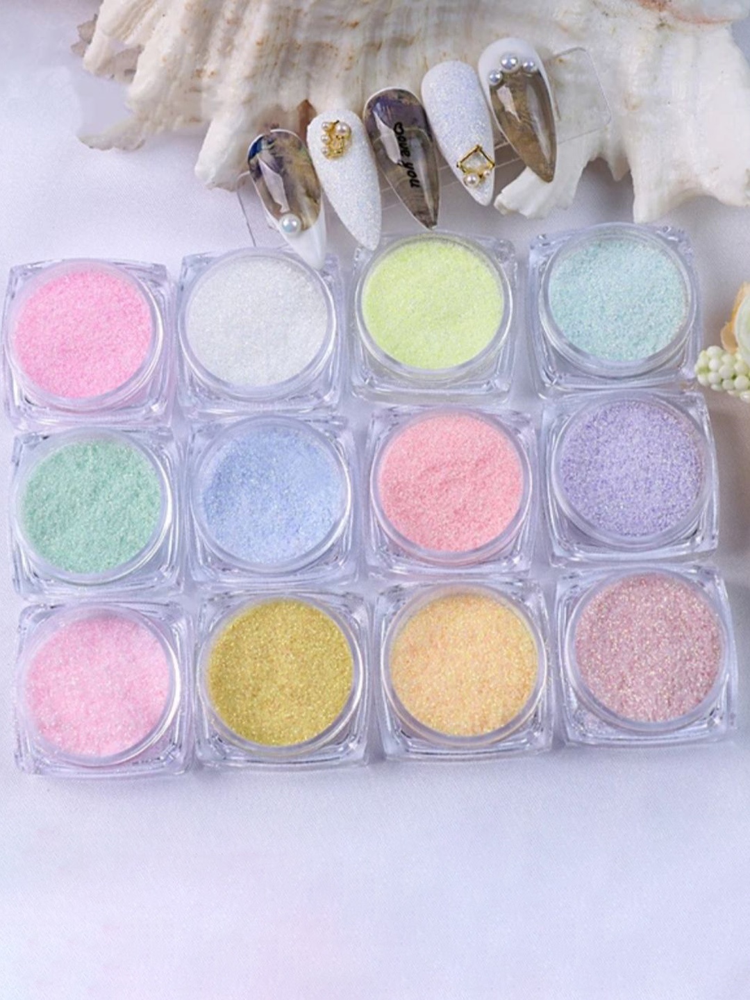 

RANORE Set Of 12 Sugar Powder Nail Art Glitter-24g, Yellow