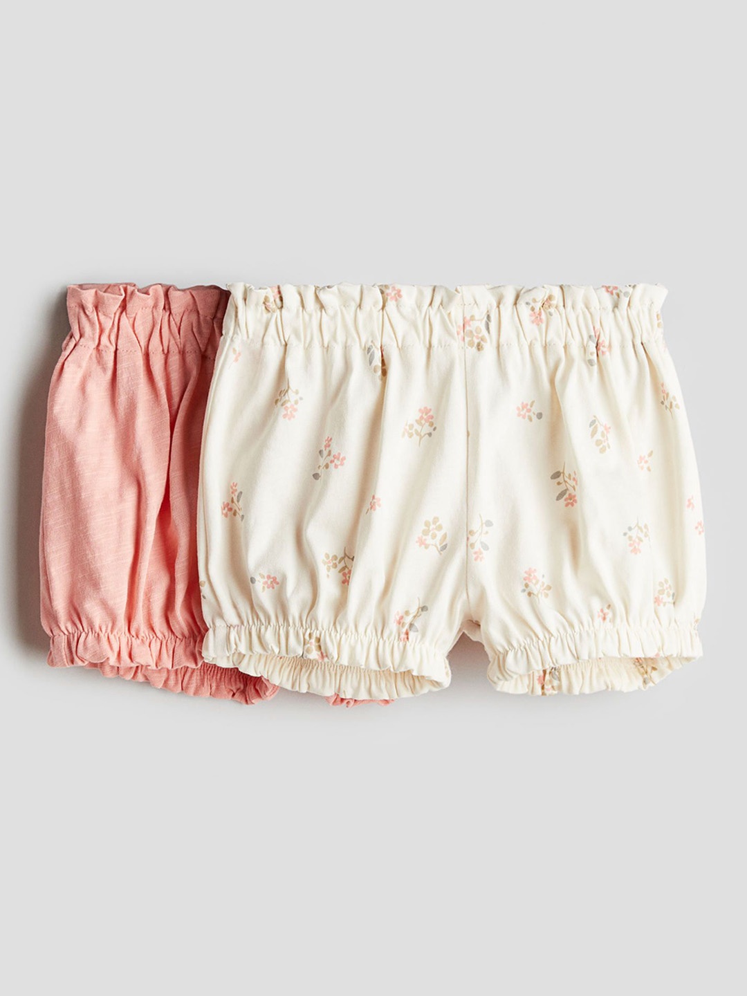 

H&M Infant Girls Pack Of 2 Printed Pure Cotton Bloomers, Pink