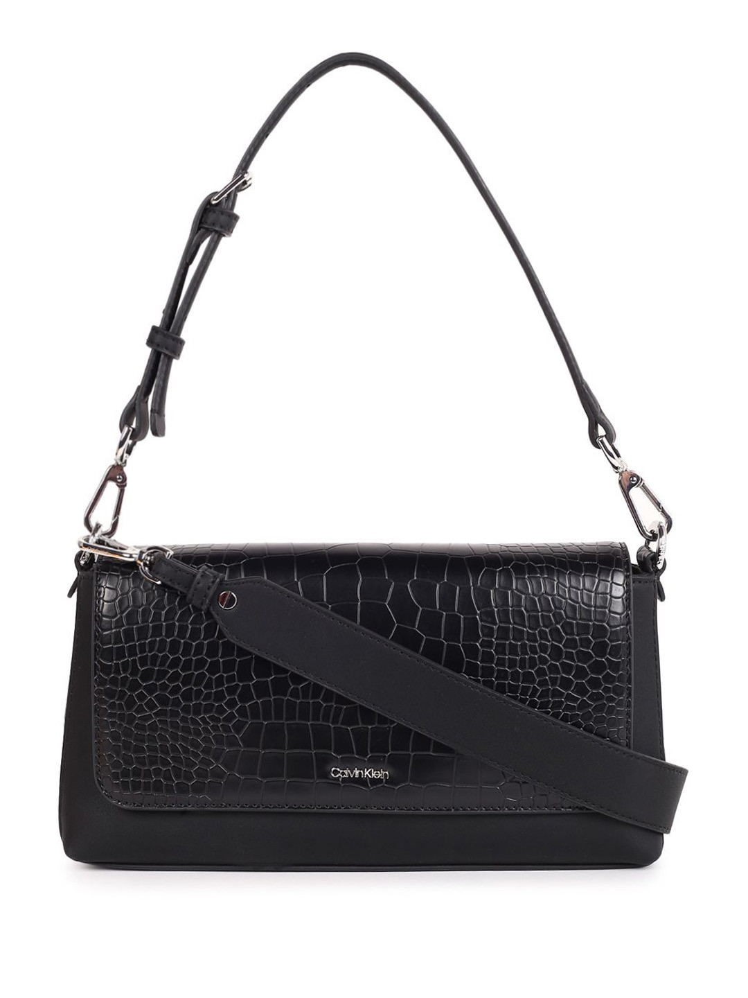 

Calvin Klein Women PU Structured Shoulder Bag with Fringed, Black