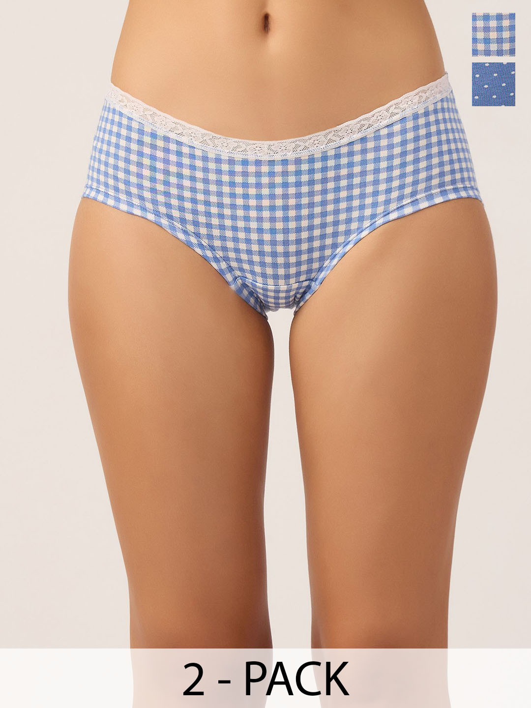 

DressBerry Pack Of 2 Women Printed Hipster Briefs, Blue