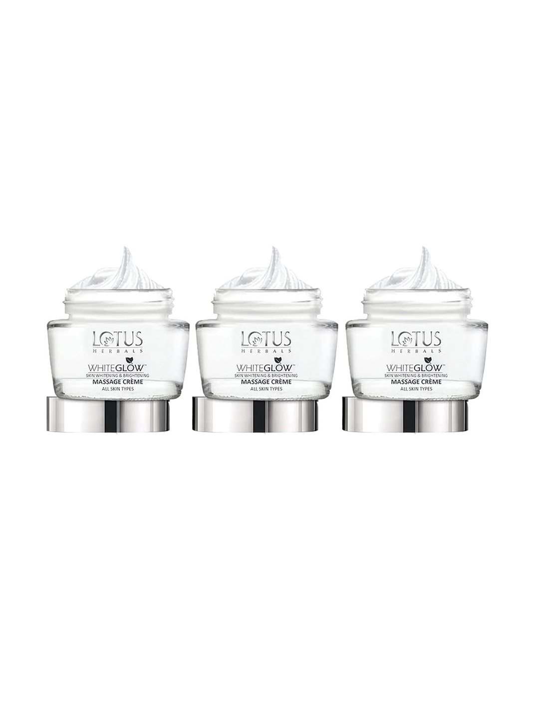 

Lotus Herbals Set Of 3 Whiteglow Skin Brightening Cream With SPF 25 Pa +++ - 60g Each