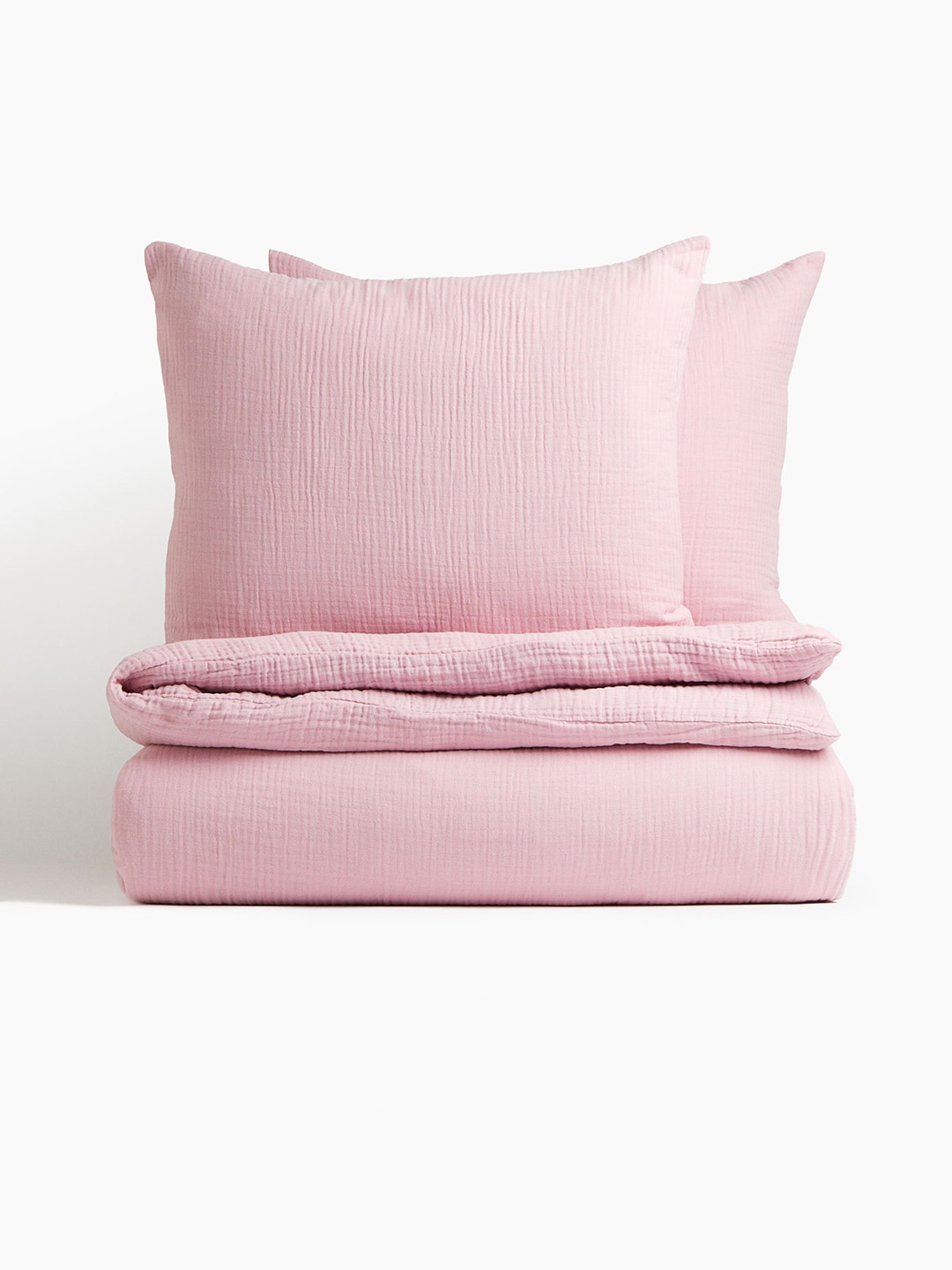 

H&M Pink Muslin Double/King Duvet Cover Set