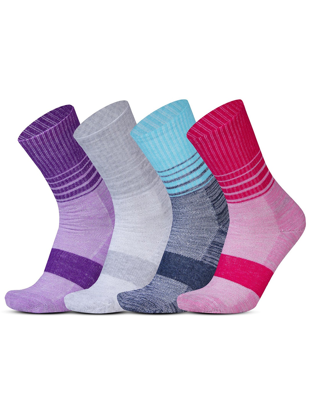 

RC. ROYAL CLASS Women Pack Of 4 Self Design Calf-Length Socks, Purple