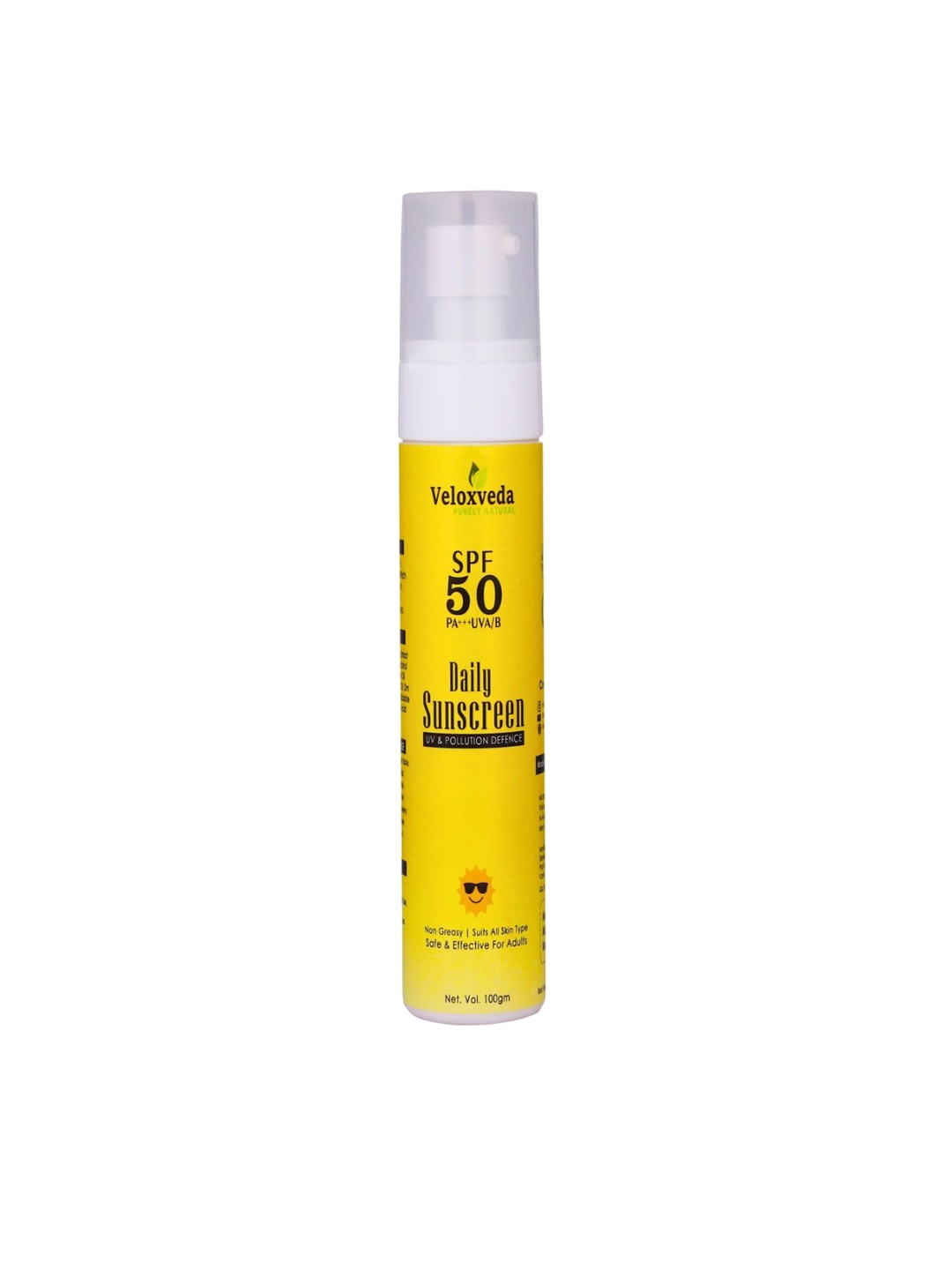 

VELOXVEDA Daily Sunscreen SPF 50 With Papaya Extract - 100g, Yellow