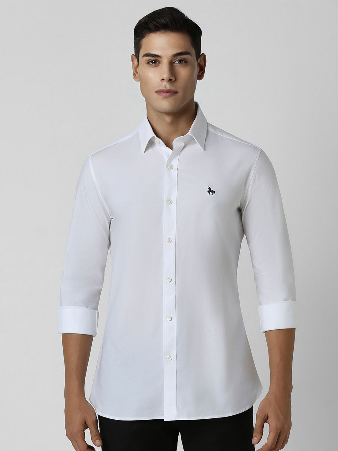 

Van Heusen Sport Men Spread Collar Solid Cotton Slim Fit Casual Shirt, White